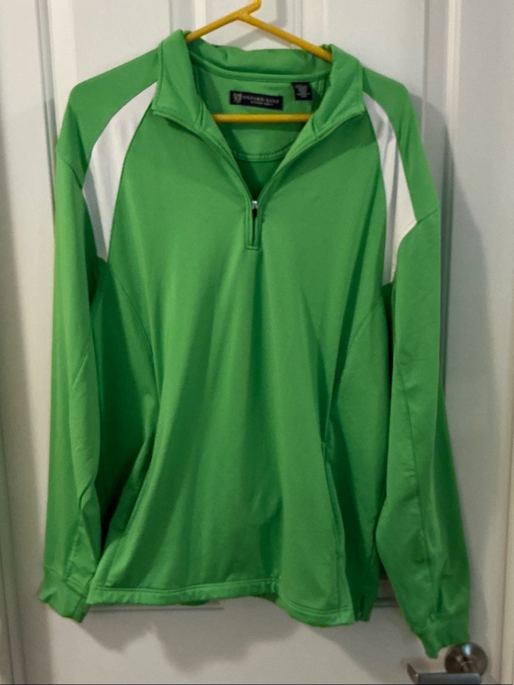Oxford Golf Super Dry 1/4 Zip Performance Top Lime Green Size L EUC
